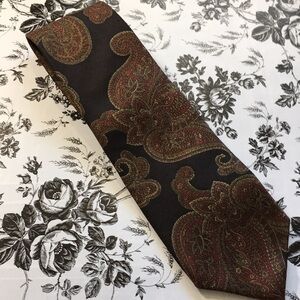 𝅺KUPPENHEIMER Paisley Tie 59” Burgundy & Black